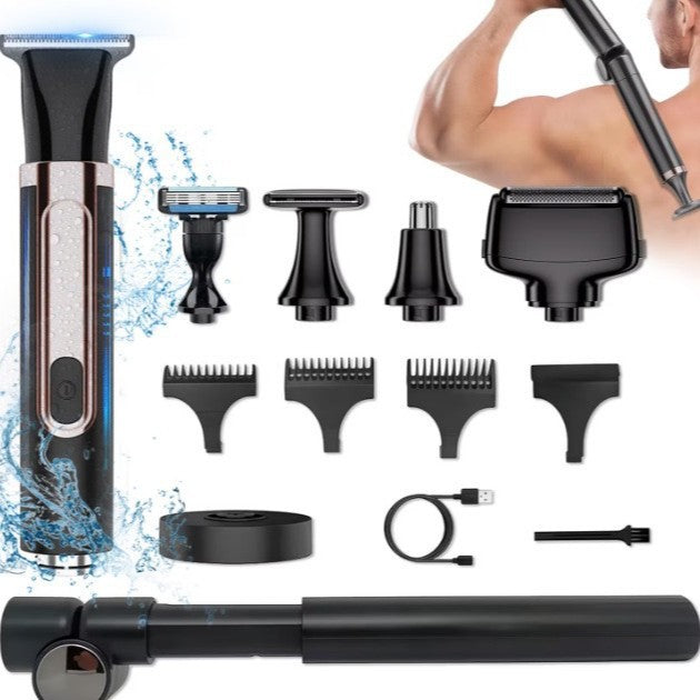 4-in-1 Men’s Shaving Set – Back Shaver & Nose Hair Trimmer