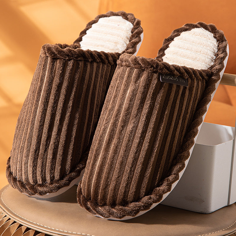 2024 Winter Cotton Slippers – Plush Non-Slip Home Slippers for