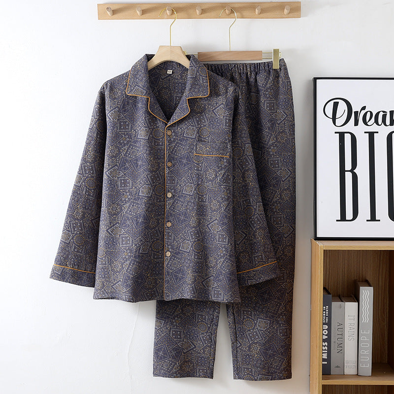 Men’s Cotton Gauze Loungewear – Lightweight Long Sleeve