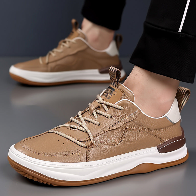 STOCK-2024 Cowhide Sports Shoes – Breathable Casual Leather Style