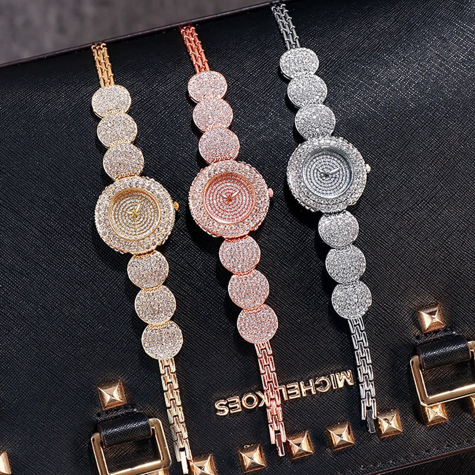 Full Diamond Student Watch – Elegant Small Dial