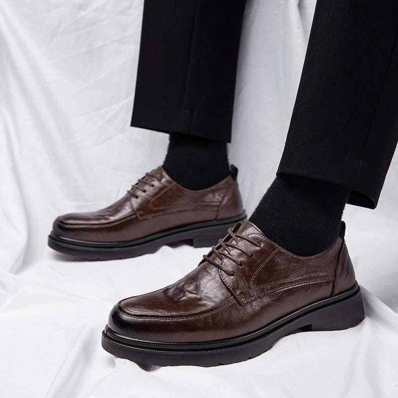 Derby thick sole Leather Shoes