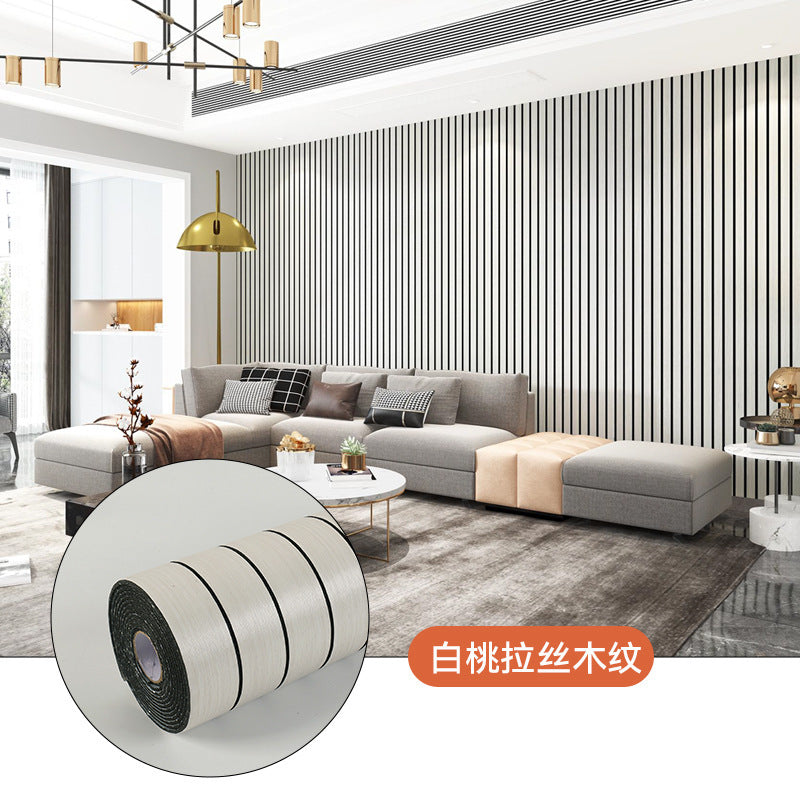 STOCK-3D Wood Grain PVC Self-Adhesive Waterproof Wall Sticker