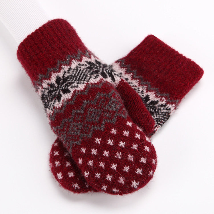 Korean-Style Thick Wool Gloves for Winter