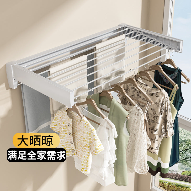 Folding Wall-Mounted Telescopic Clothes Rack