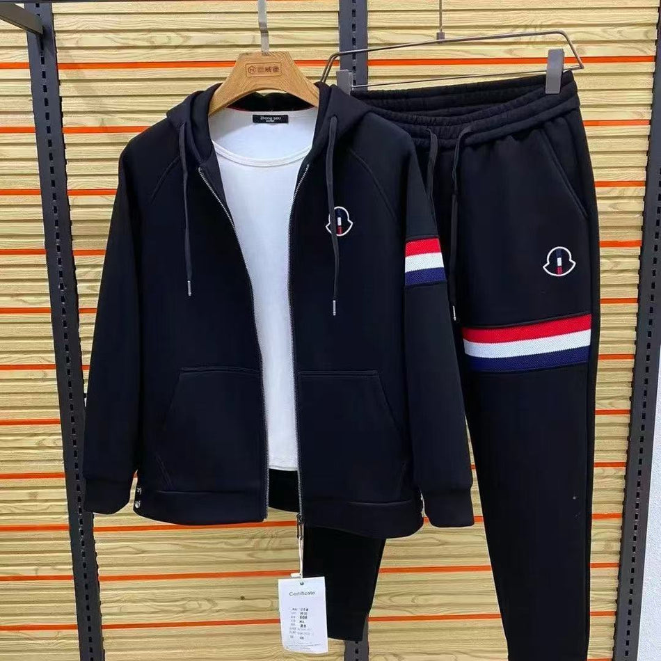 Men’s Trendy Two-Piece Sweatshirt – Casual Hooded Sportswear