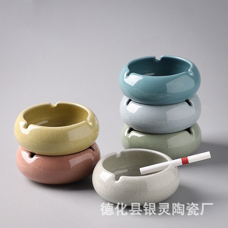 Retro Ceramic Anti-Fly Ashtray – Office & Hotel Decor