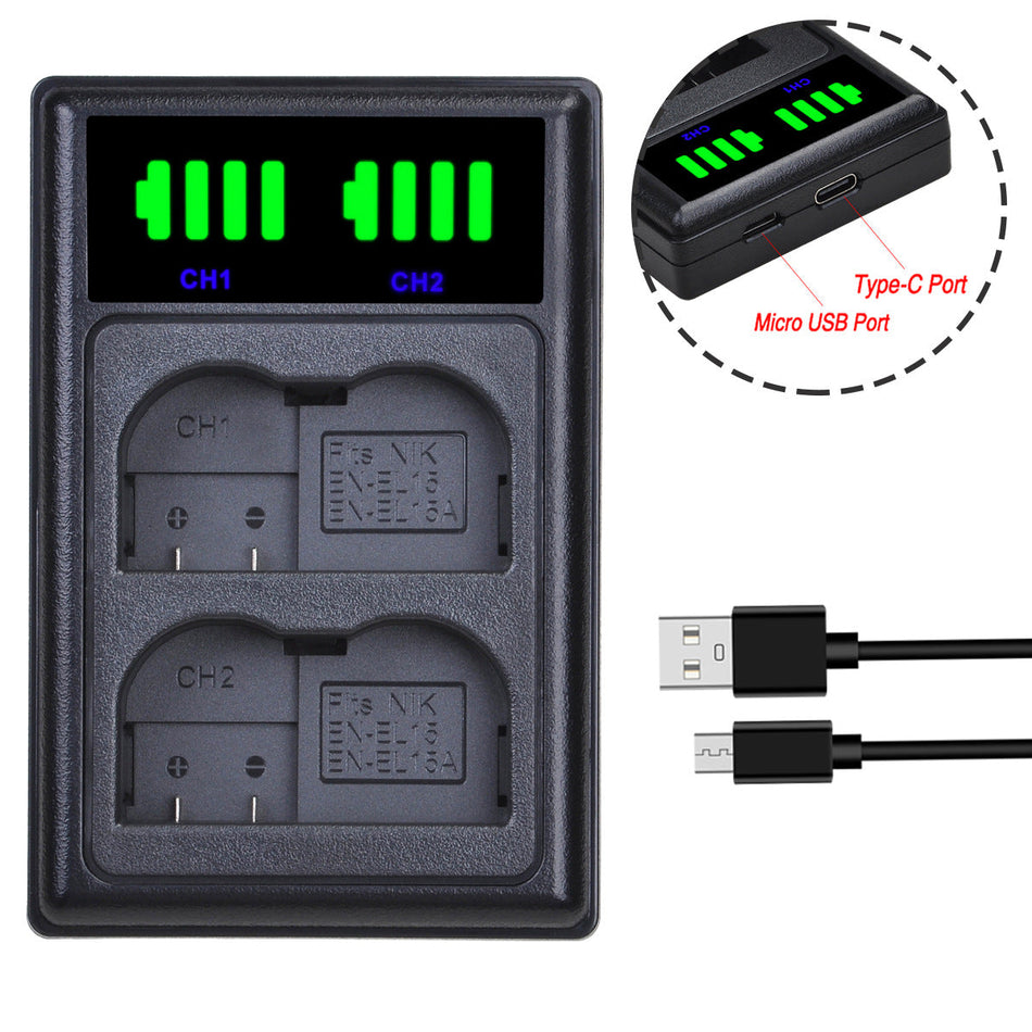 Dual USB Fast Charger for Nikon EN
