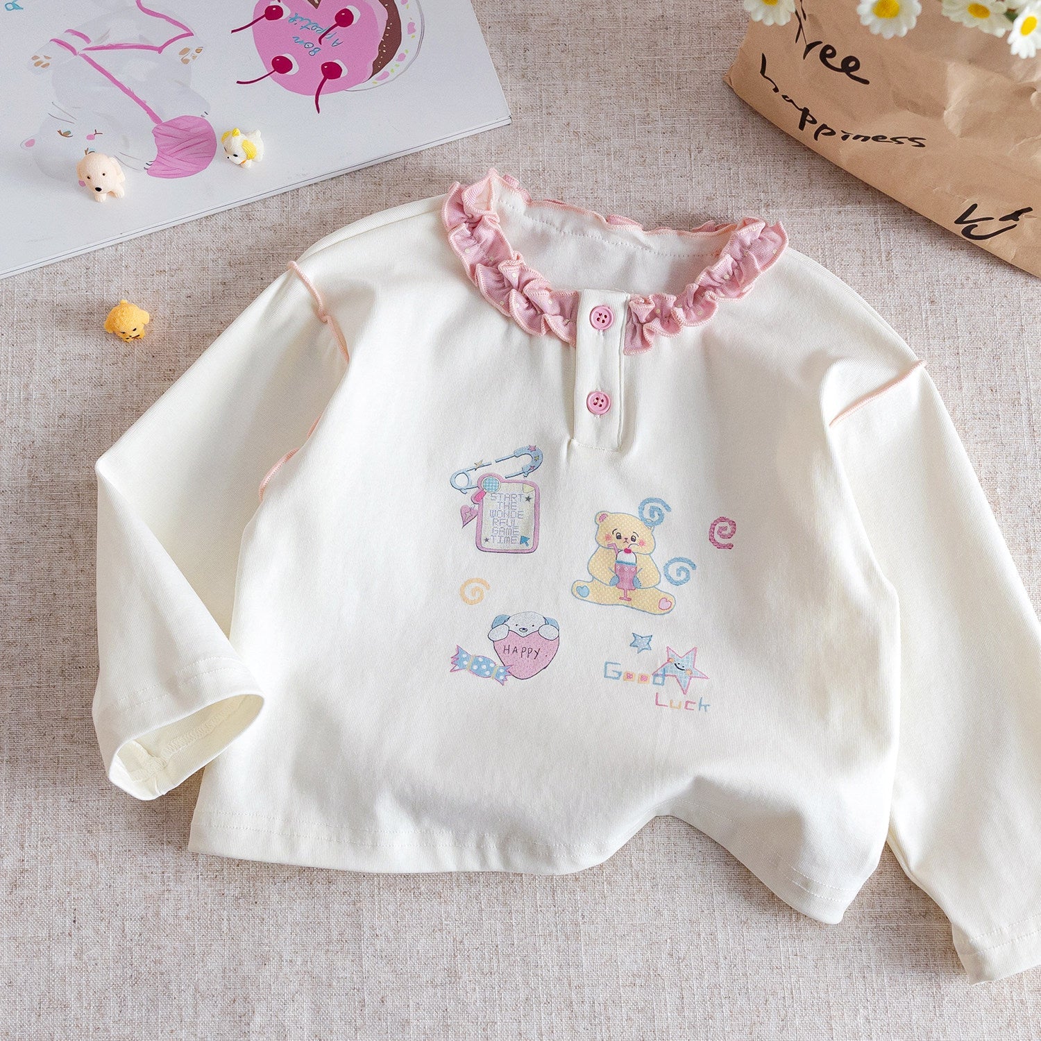 Girls Princess Cartoon Long Sleeve T-Shirt – Sweet Top – T-Shirts – Image 6