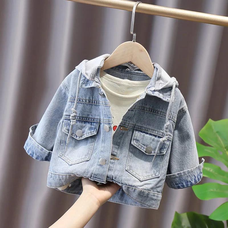 STOCK-Boys Denim Tops 2025 Korean Style Spring Autumn Casual Wear