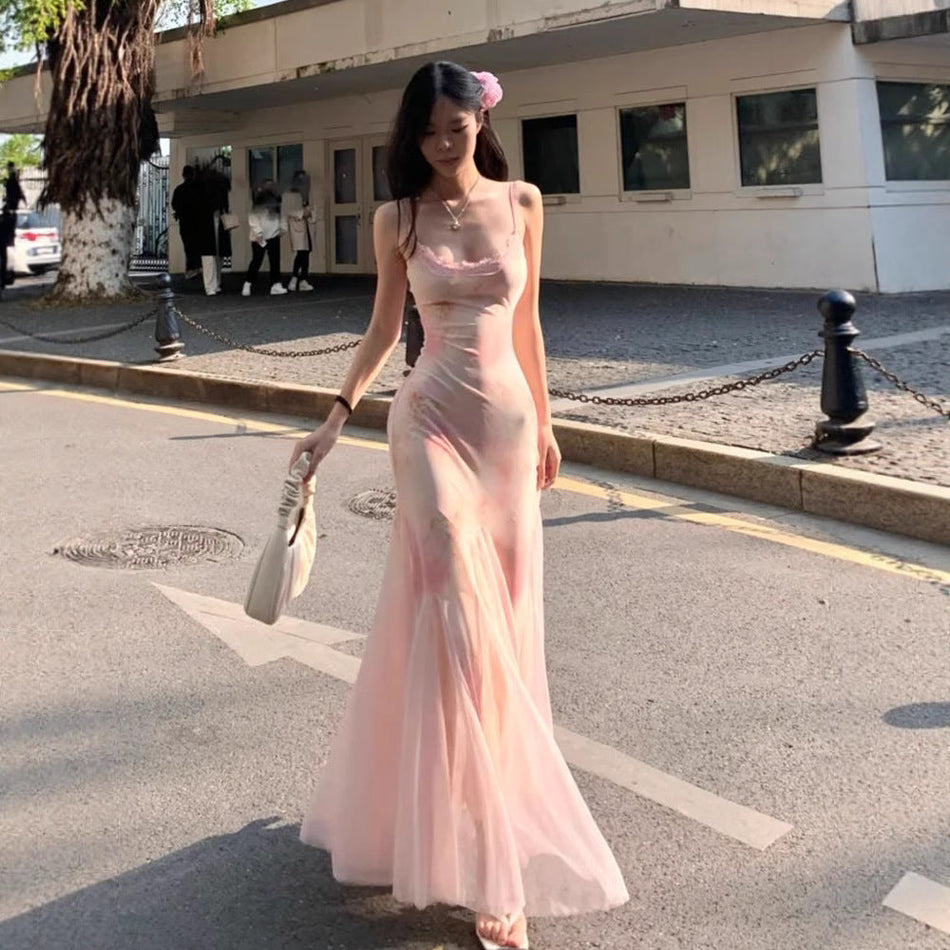 INSTOCK-Women's Summer Floral Fishtail Dress