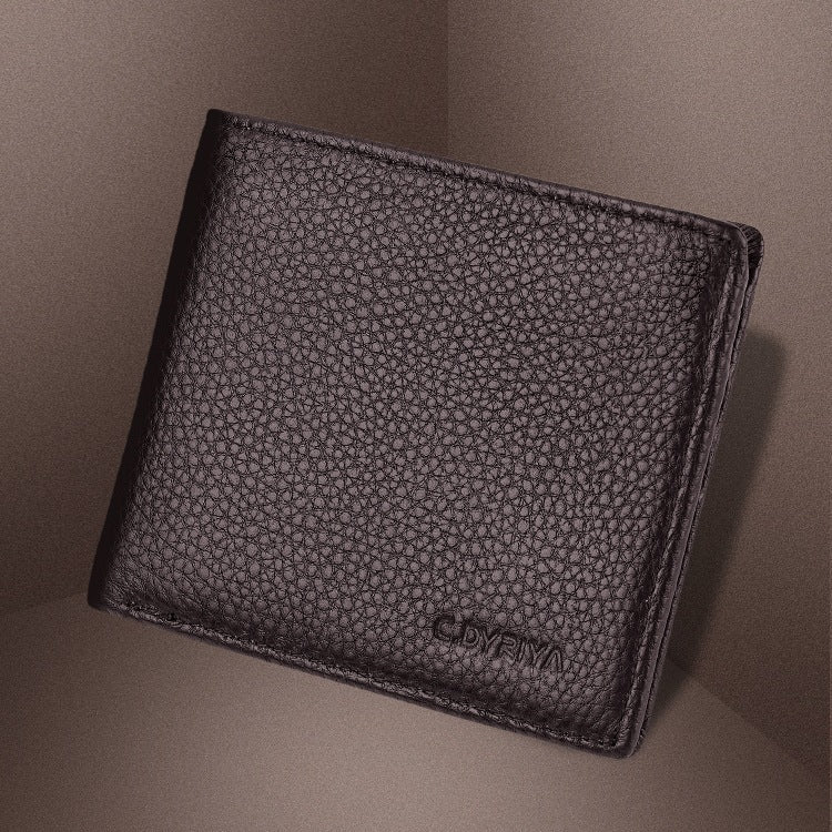 Men’s Genuine Leather Wallet - Large Capacity with Zipper
