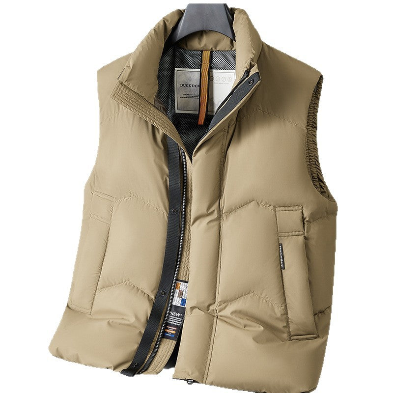 Men’s 90% Duck Down Zipper Vest – Youth Casual Autumn/Winter