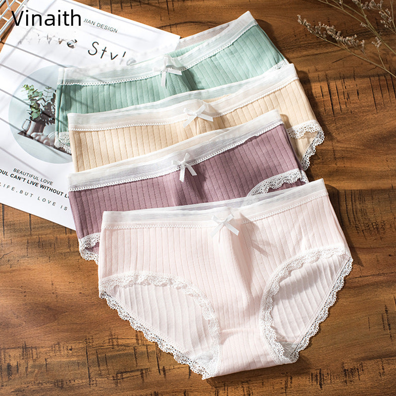 PACK OF - 9 Drawstring Cotton Lace Underwear – Mid-Waist Sexy
