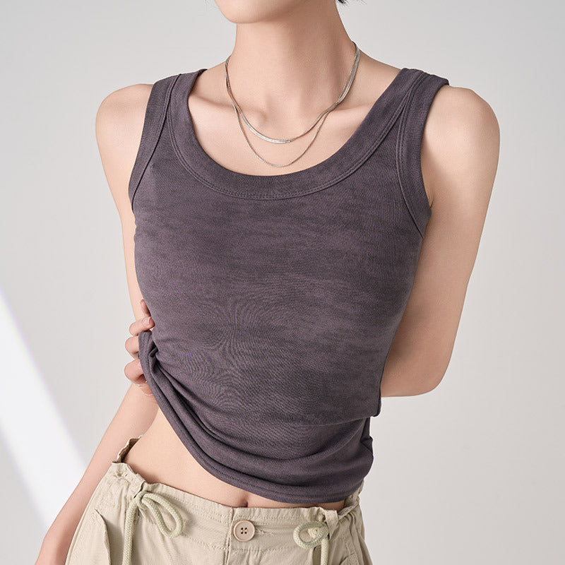 Black Women's Slim Fit Sleeveless Camisole Layering Top