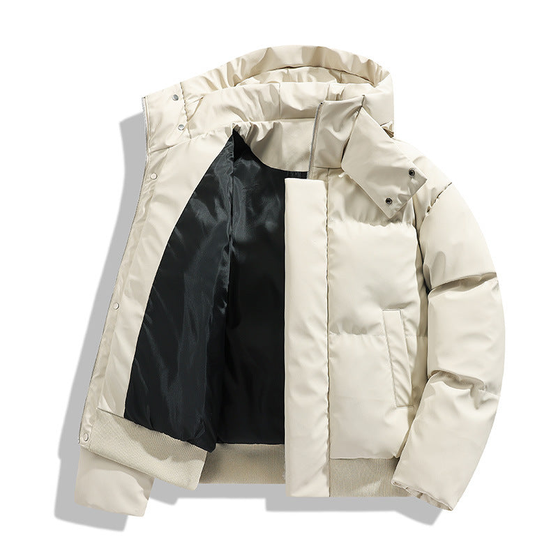 Men’s Short Thickened Puffer Jacket – Cross-Border Winter