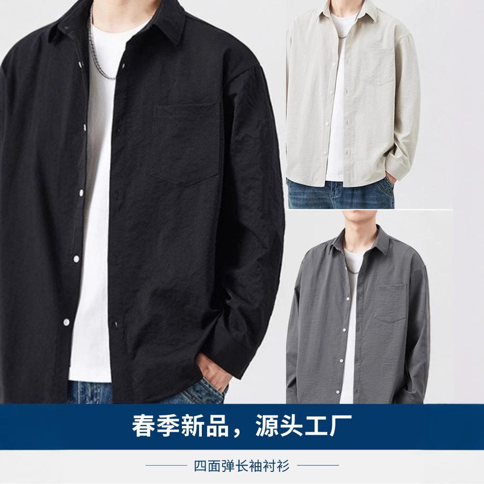 2025 Men’s Stretch Long-Sleeve Shirt Nepal