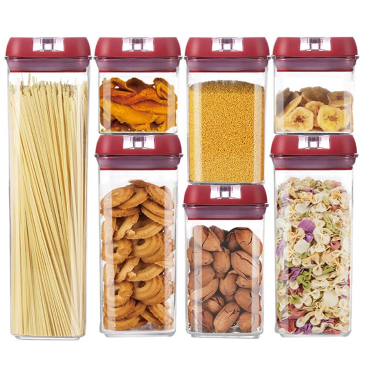 7-Piece Transparent Multi-Grain Storage Jar Set