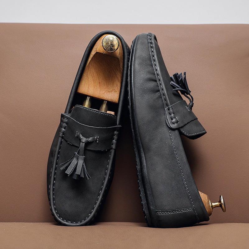 Men's Retro Slip-On Bean Shoes – Casual & Comfy