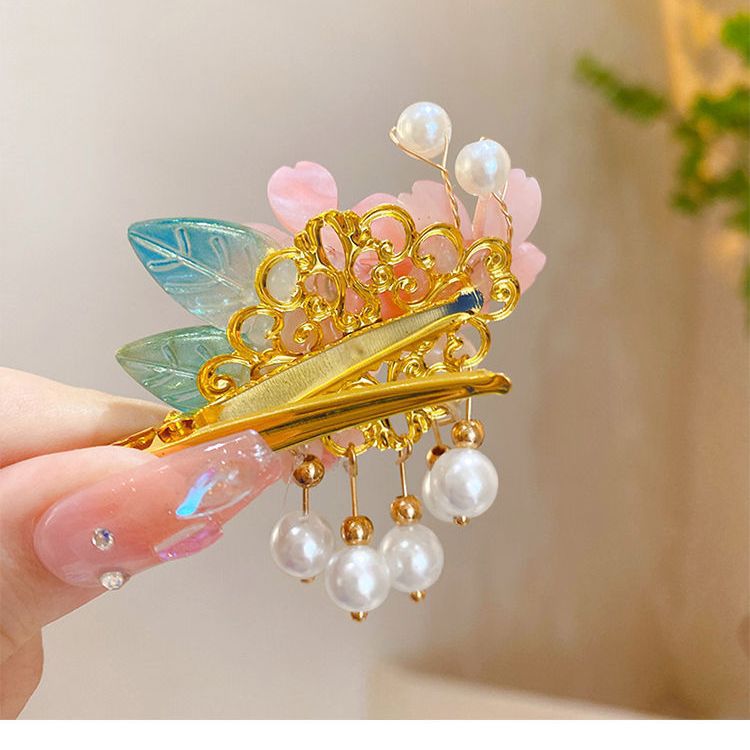 Hanfu Hair Clip | Flower Pearl Tassel