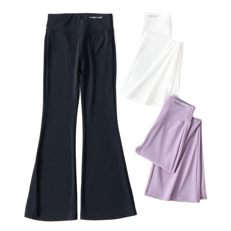 Girls’ Ice Silk Flared Pants – Summer High Waist Sunscreen