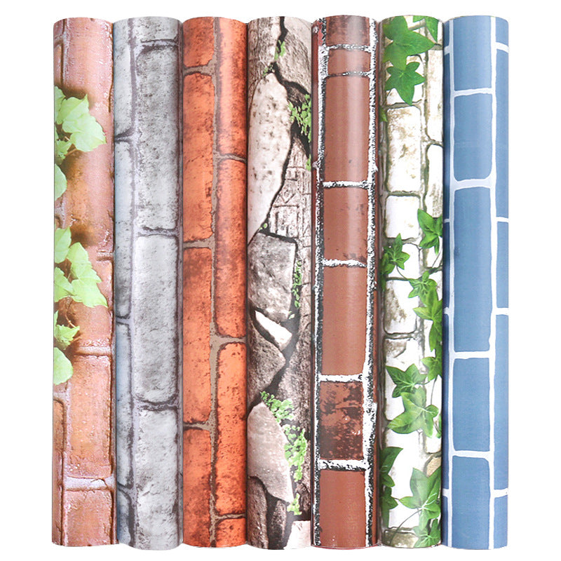 Retro 3D Brick Waterproof Self-Adhesive PVC Wallpaper