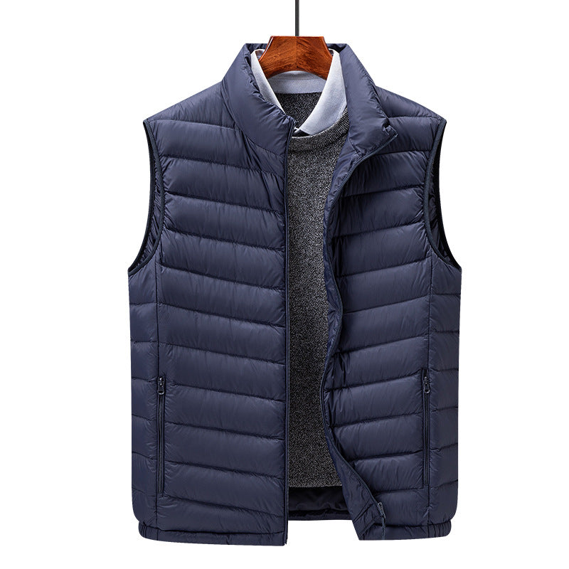 Men’s Waterproof Down Vest – Light Stand Collar Jacket