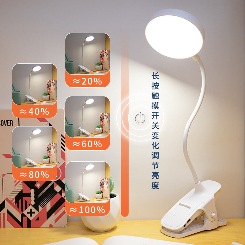 LED Clip-On Desk Lamp – Rechargeable Eye-Protection Lamp for