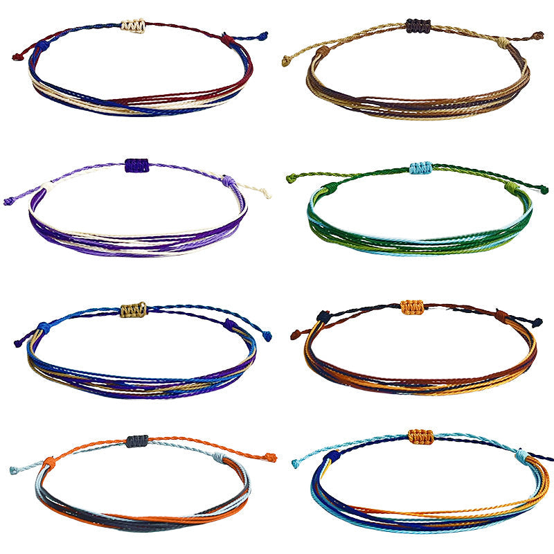 Bohemian Colorful Handmade Braided Anklet – 9 Strand