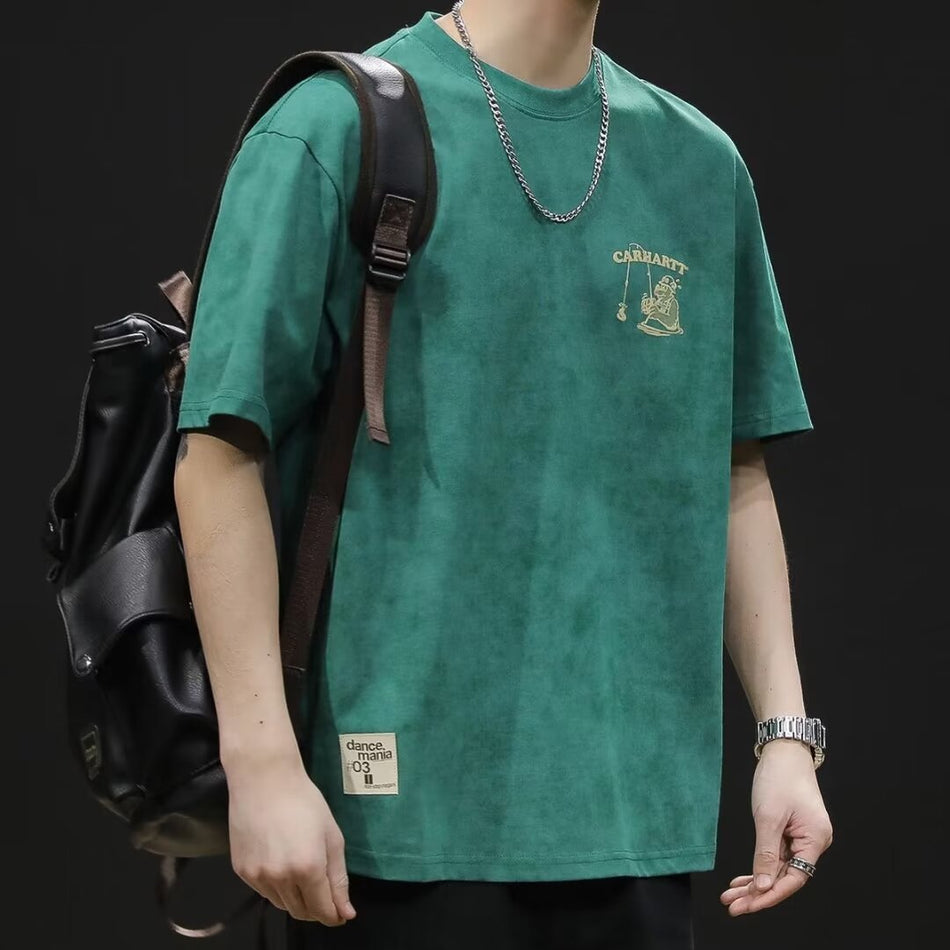 INSTOCK-Men's Summer Loose Korean T-Shirt & Plus Size, Trendy &