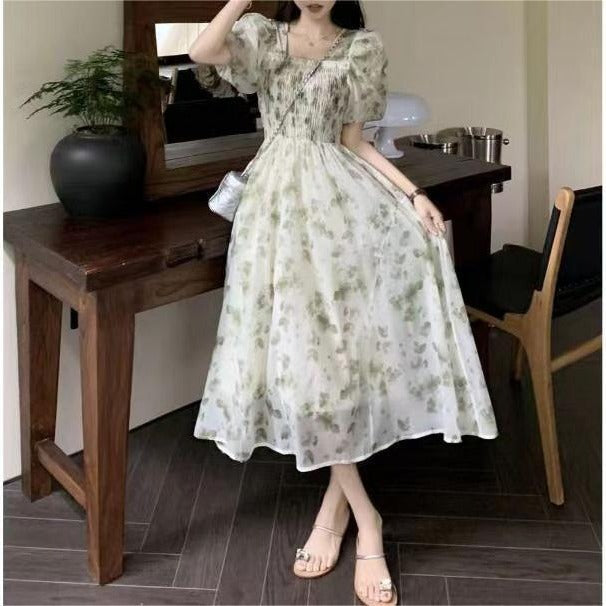 INSTOCK-French Floral Summer Dress – Sweet & Slim-Fit