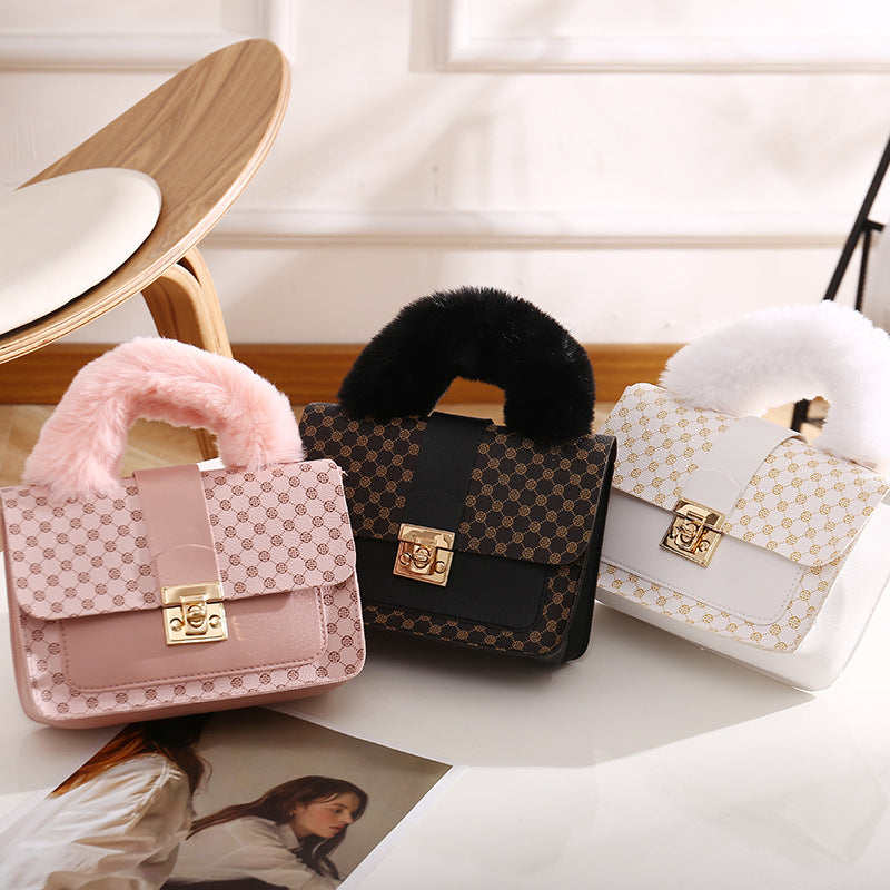 Plush Mini Square Chain Handbag for Women – 2023 Fashion