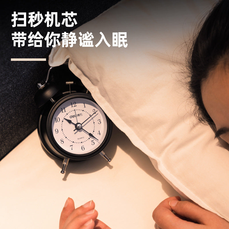 Deli 9024 Mini Luminous Alarm Clock for Bedroom & Study
