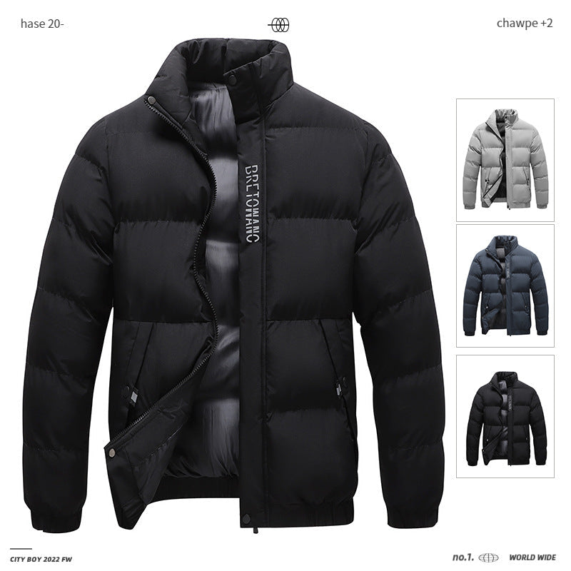 Men’s 2022 Slim-Fit Cotton-Padded Jacket – Fleece-Lined Winter