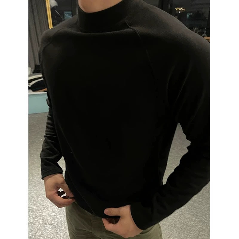 Solid Long Sleeve Base Shirt | High Neck Fitness Tee