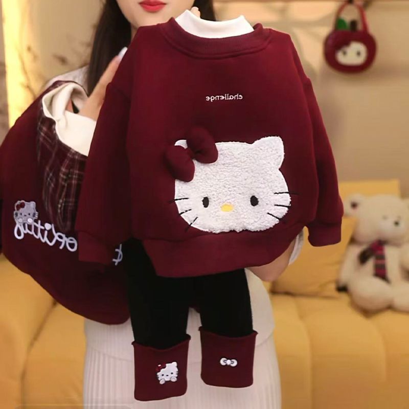 Girls KT Cat Sweater Set – Winter Leggings Outfit – Outfit Sets – Image 7