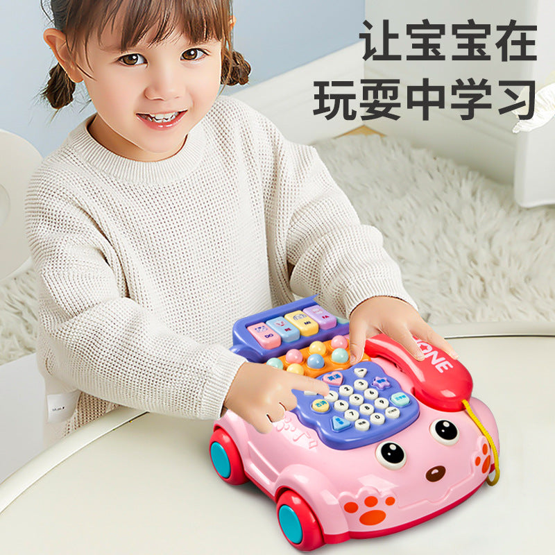 Musical Pull Along Telephone Toy with Piano for Babies Play!