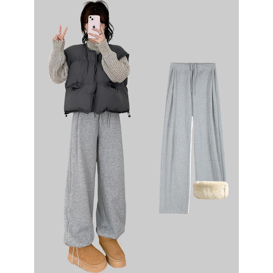 Fleece-Lined American-Style Winter Sweatpants