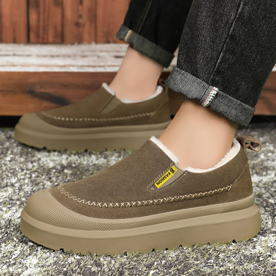 Men’s Fleece-Lined Low-Cut Winter Snow Boots