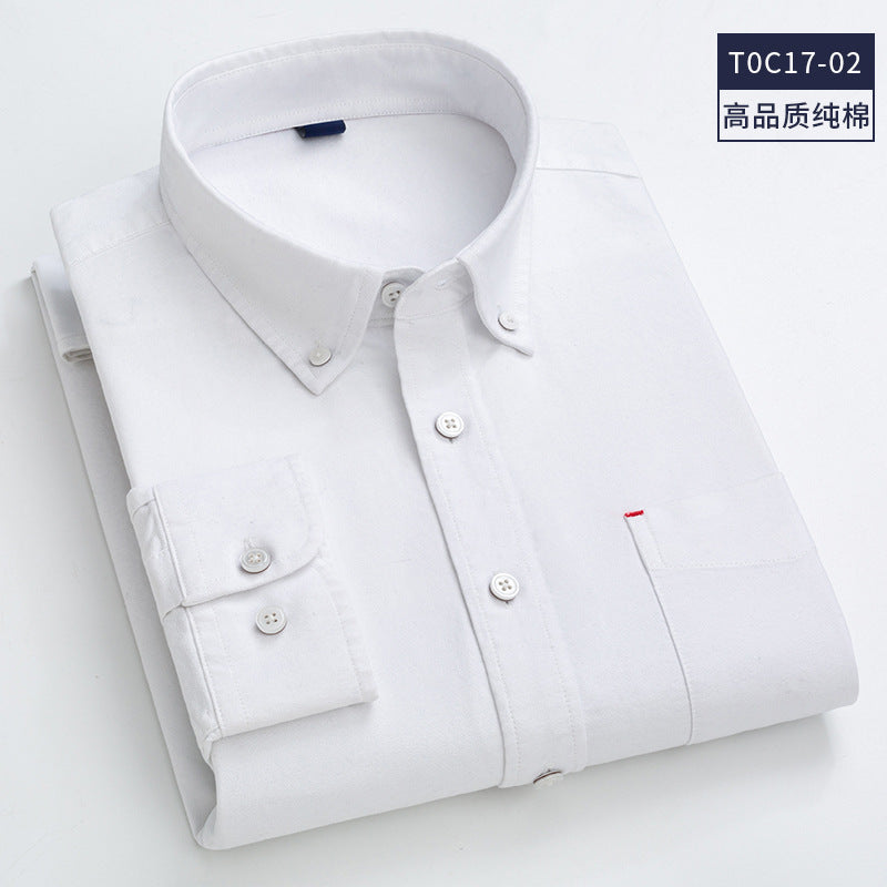 Men's Oxford Cotton Long Sleeve Shirt – Spring Style