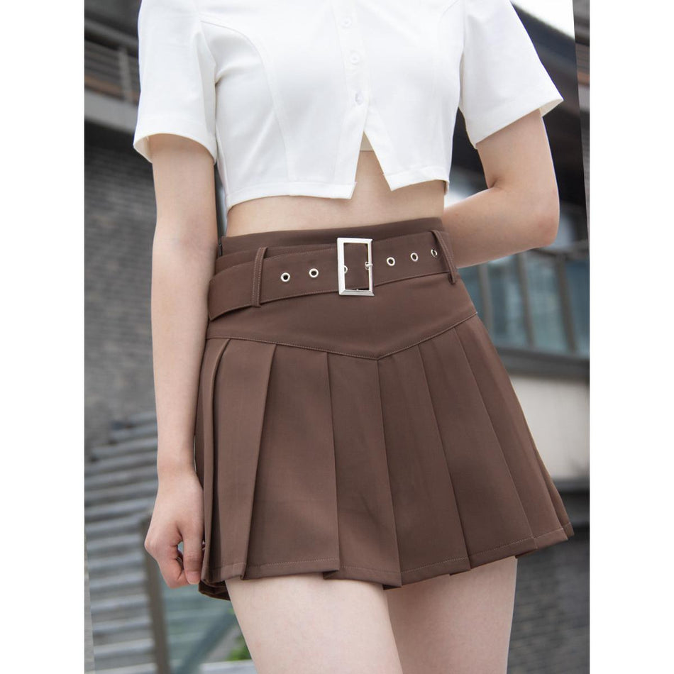 High-Waist Slimming Pleated Skirt – Trendy Summer Style