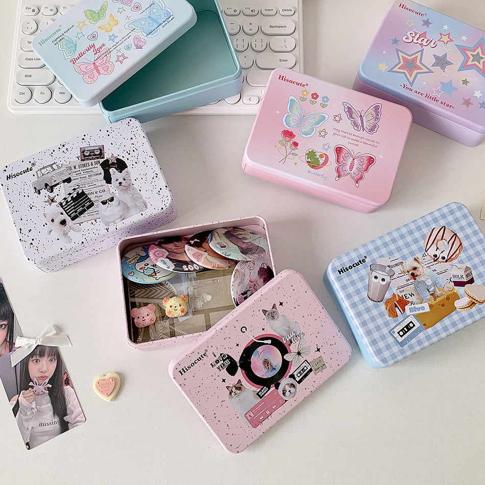 (Pack of 2)- Printed Iron Drawer Boxes