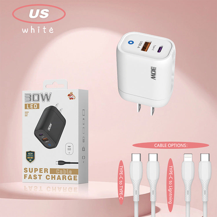 5V2A U+C Fast Charger (EU/US/UK Plug)