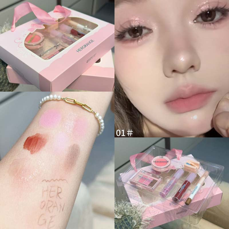 Herorange Mini Makeup Set – Matte Blush, Eyeshadow, Lip &