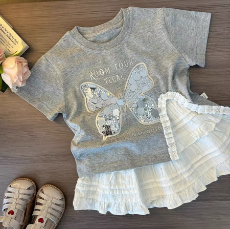 Baby Girls Sequin Butterfly Skirt Set – Baby & Children's Outfits – Image 6