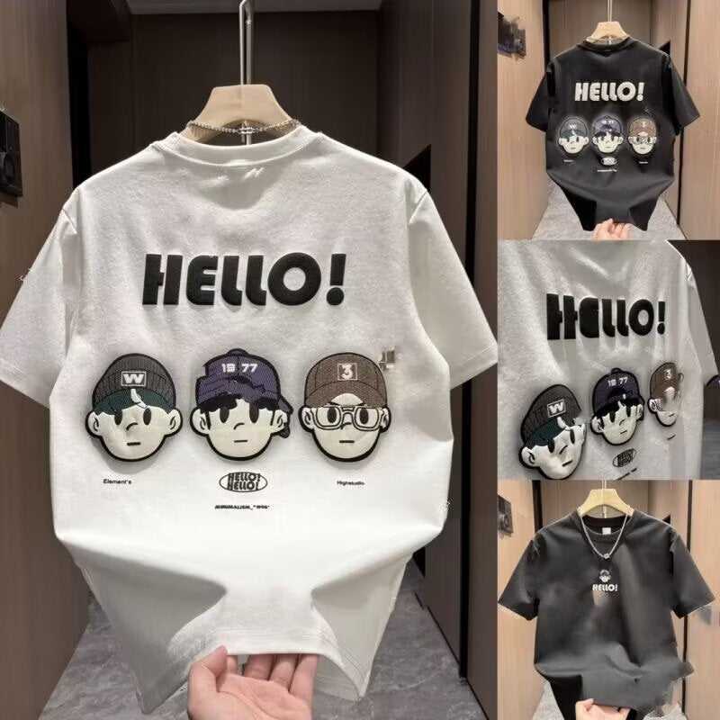 Men’s Heavy Cotton Printed T-Shirt – Trendy 2024 Style