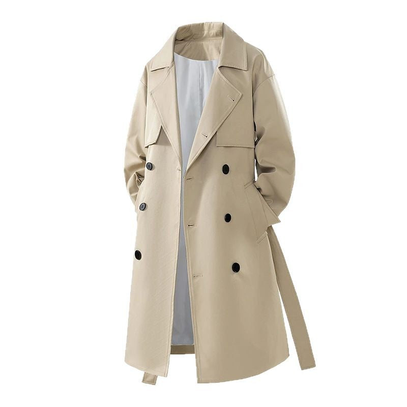 Men’s Japanese Style Mid-Length Coat – Spring & Autumn
