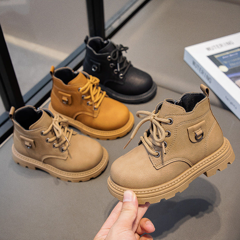 Soft Leather Kids Boots – Toddler Autumn Winter Shoes