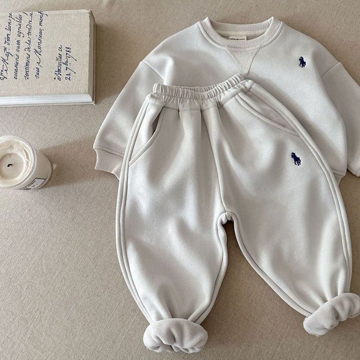 Korean Sports Hoodie & Fleece Pants Set – Warm Kids Fashion Nepal | Tudoholic