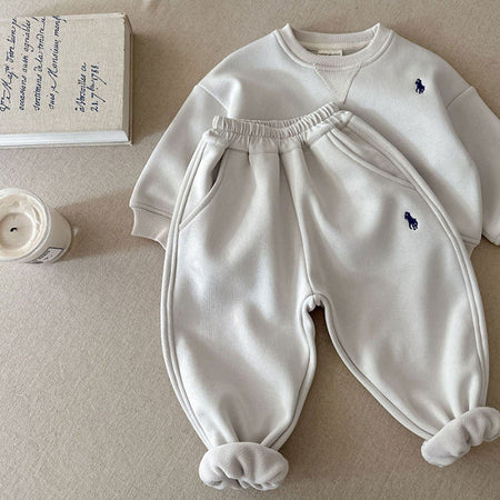 Korean Sports Hoodie & Fleece Pants Set – Warm Kids Fashion Nepal | Tudoholic